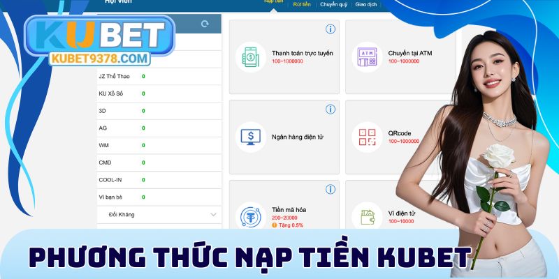 Phương thức nạp tiền Kubet